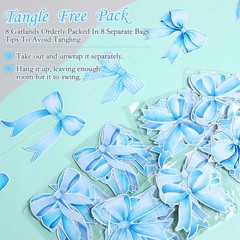 8 PCS Bow Decorations Bow Hanging Banner Garland Paper Cutouts Ribbon Streame…
