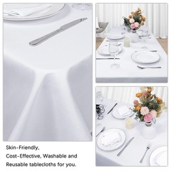 12 Pack White Table Cloth 60 x 102 Inch Rectangular Tablecloths for 6 Foot Re…