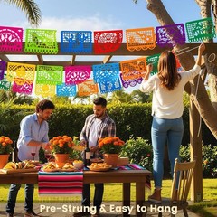 5 Packs 90 Ft Cinco De Mayo Mexican Party Banner, Fiesta Party Decoration Pap…