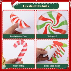 180 Pcs Christmas Candyland Cutouts Paper Candy Cutouts Peppermint Candy Cane…