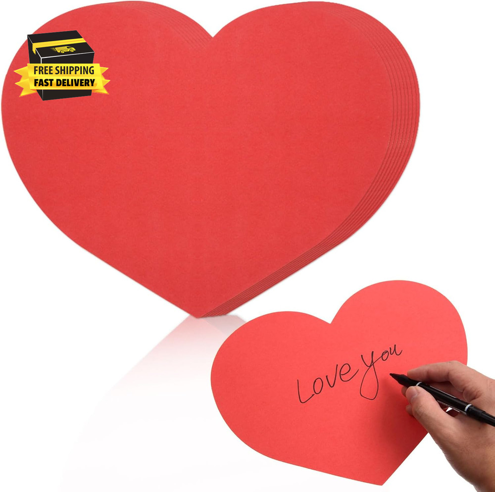 36 Pcs Large Red Heart Cutouts Paper Hearts Shape Cut-Outs Red Valentine’S Day H