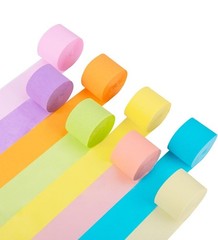 Crepe Paper Streamers 8 Rolls Pastel Colors Party Decorations 82ft Each New