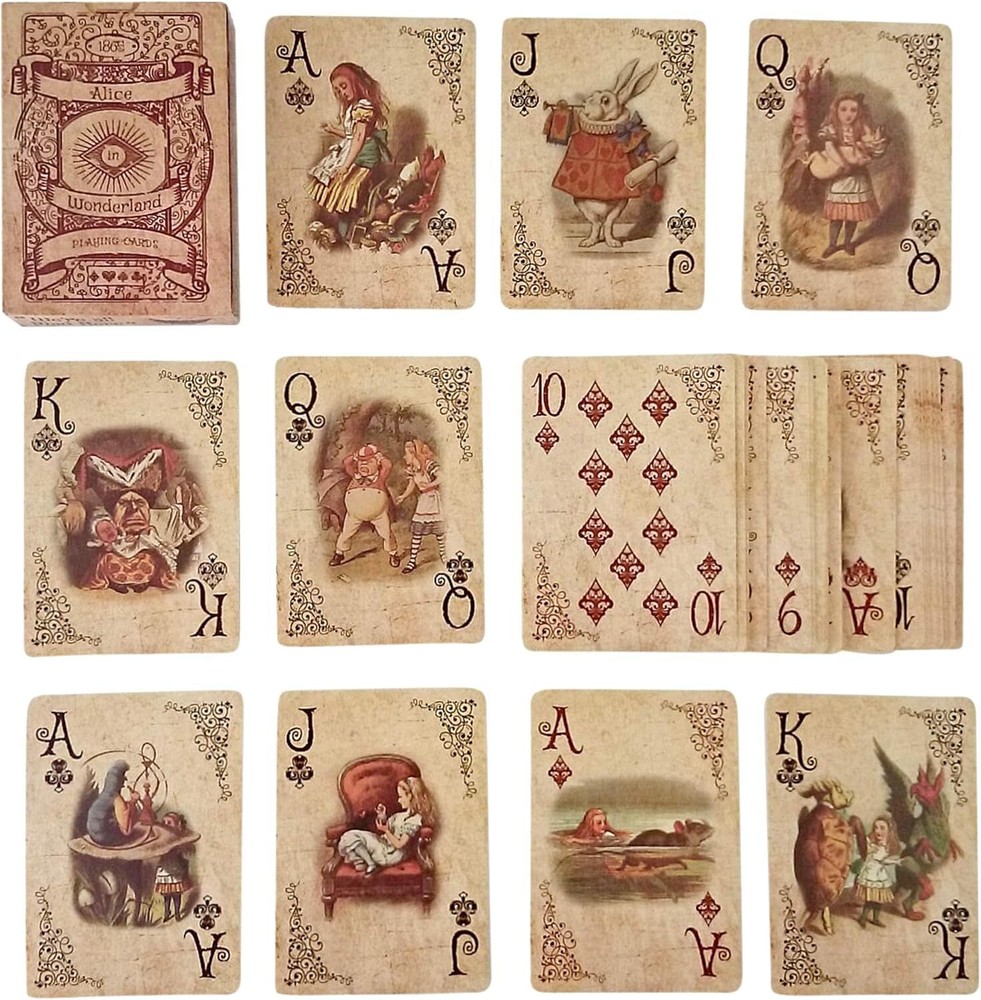 ASVP Shop Alice In Wonderland Playing Cards – Full Set – Perfect for Gifts, Game