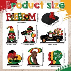 7 Pcs Juneteenth Day Decorations Wooden Happy Juneteenth Table Centerpieces