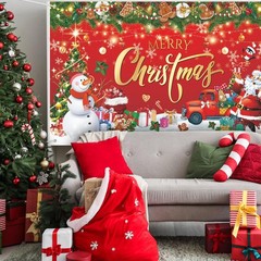 2 Pack Christmas & New Year Banners 2026 Merry Xmas Backdrop Party Decorations
