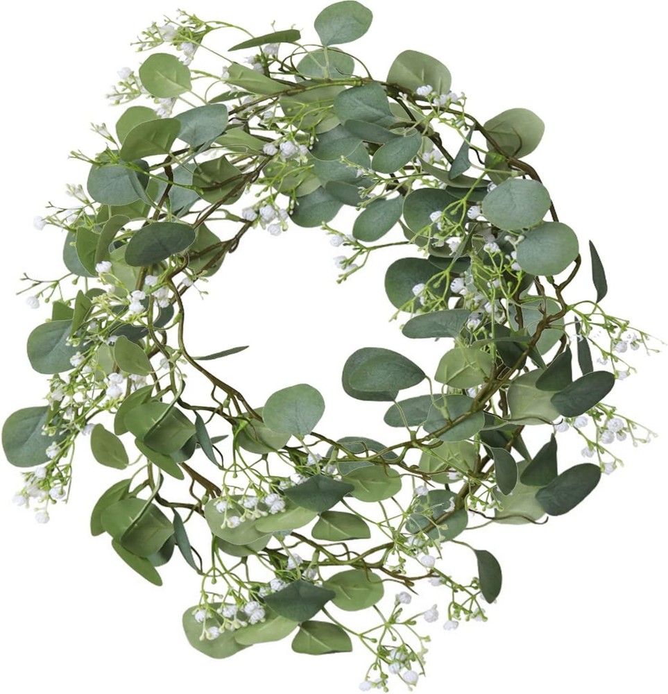 Artificial Eucalyptus Garland 4 Pack, Faux Babys Breath Flowers Gypsophila Vine