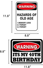 40Th Birthday Decorations – 9 PCS 40 Year Old Birthday Decorations Signs for Men
