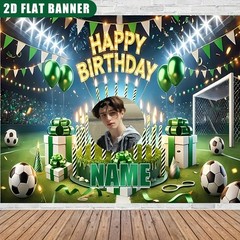 1pc 2D Football Star Theme Personalized Birthday Custom Poster Decoration❀