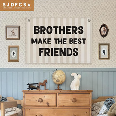 Boys Room Decor, Brothers Make the Best Friends Toddler Room Banner, Cute Linen