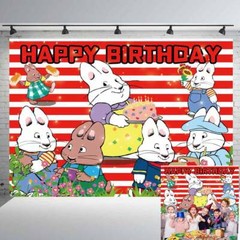 Max and Ruby Party Supplies Birthday Decor Backdrop Banner Birthday Gift 7x5ft