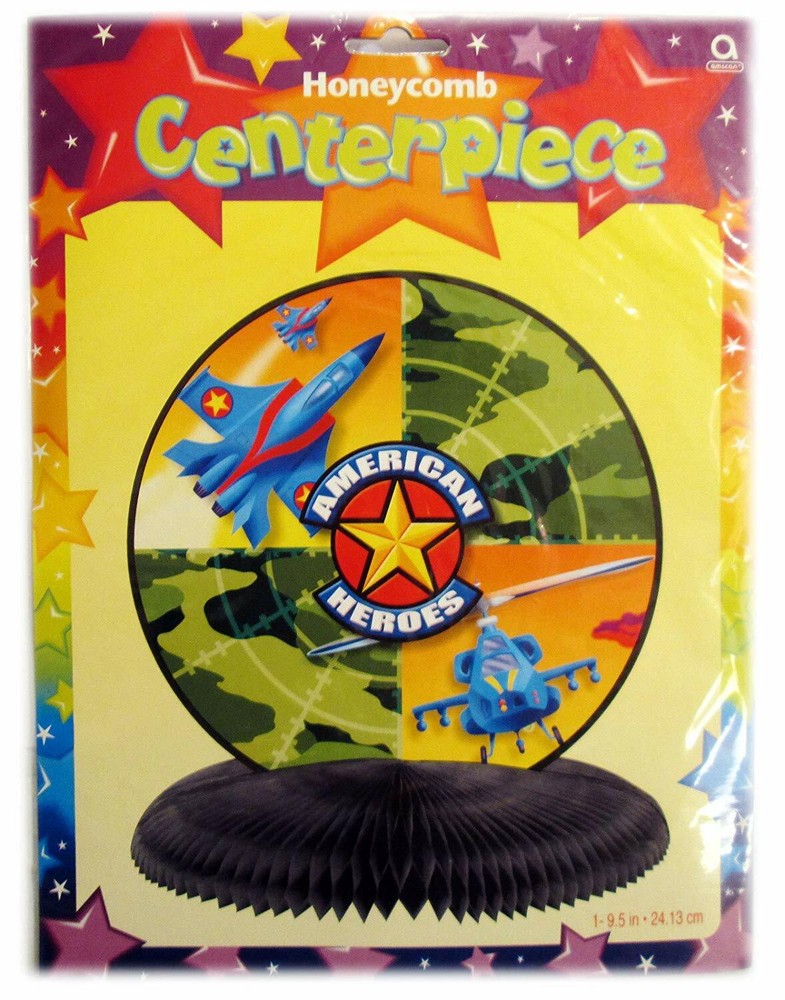 American Heroes Military Army Camo Party Supplies 9.5″ Centerpiece