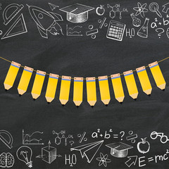Back to School Pencil Banner Pencil Garland Classroom Decor DIY Pencils Banner F
