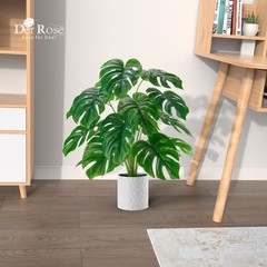 Der Rose Artificial Plants Indoor Large 28» Fake Monstera Faux 5in, Green