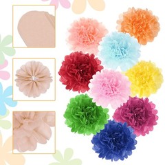 20Pcs Tissue Pom Poms, 14 Inch Colorful Large Flowers Wall Decorations for Fi…