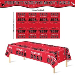 Graduation Party Decorations 2026 – Plastic Red Tablecloth for Graduation Decor.