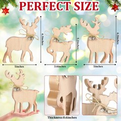 Cute Christmas Tiered Tray Decor Indoor, Wooden Reindeer Christmas Tabletop D…