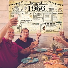60th Birthday Decorations for Men or Women, Vintage 1966 Birthday Banner Party