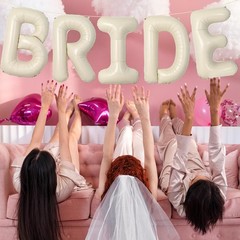 40 Inch Cream White ‘BRIDE’ Balloon Banner – Large Ivory Alphabet Mylar Lette…