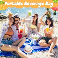 Reusable Clear Drink Pouches Plastic Pouch Straw Bag Juice Party Festival Picnic