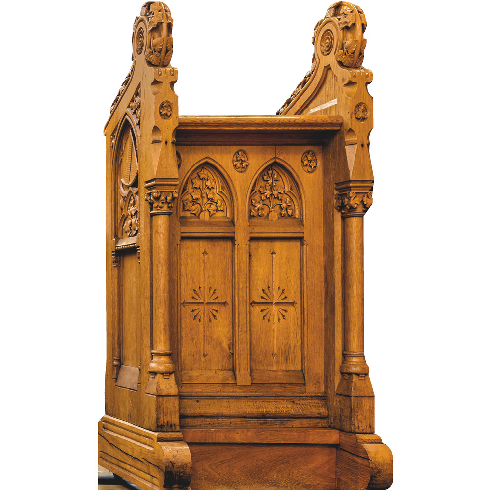 SS11284 German Protestant Parish Church Wood Lectern Podium Speaker Soap Box Sta