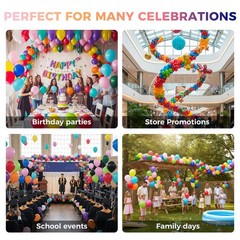 110 Pack Rainbow Balloons, 12 Inch Assorted Colors Multicolor Colorful Latex …