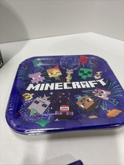 MINECRAFT 40pc Party Kit (8 Dinner Plates/8 Snack Plates/16 Napkins/8 Cups NEW