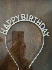 Silver Happy Birthday Tiara Headband, Plastic Birthday Party Headwear