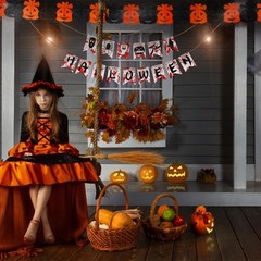 Halloween Banner Decorations Hanging Backdrop Garland For Indoor Outdoor Red …