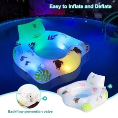New DeeprBlu Inflatable Pool Floats Chair with Color Changing Light Solar Water