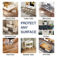 Kasepie 2mm PVC Clear Table Cover Protector 24×36″ Plastic Tablecloth
