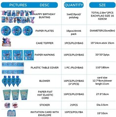 High-Quality 125-Piece Cartoon Birthday Set – Ideal for 16 Kids Celebrations