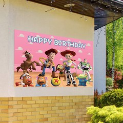 Toy Story Happy Birthday Backdrop Banner Photo Background Party Supplies 5x3ft
