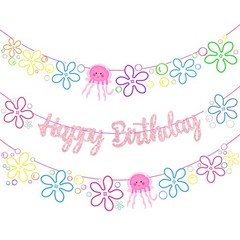 Under the Sea Birthday Party Banners | Jellyfish Flower Decorations