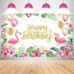 Happy Birthday Background – 6X4 Feet Female Birthday Decorations Flamingo Tropic