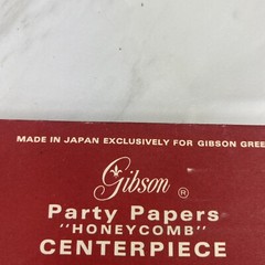 Vtg GIBSON Party Papers «HONEYCOMB» Centerpiece Gingerbread Christmas READ