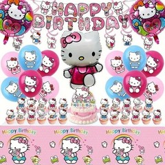 48Pcs – Kitty Birthday Party Decorations Set, with Banner, Balloons, Cake Top…