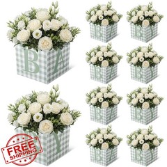 Gilprop Sage Green Baby Shower Flower Box Centerpiece 7 Inch
