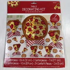 Amscan Pizza Table Decorating Kit 7 Pieces Food Party Red/White NEW FREE S&H
