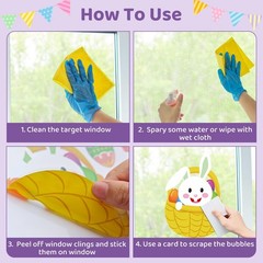 DC-BEAUTIFUL 184 PCS Easter Window Clings, 9 Sheets Double Sided Watercolor