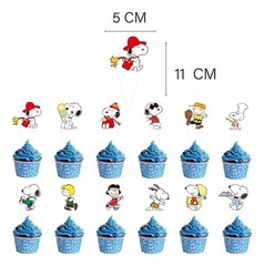 Snoopy dog Birthday Party Decoration Set , Include Banner Balloons Cake Toppers