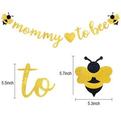 Baby Shower Decorations -Gold Glitter Mommy to Bee Banner Bumble Bee Theme Ba…