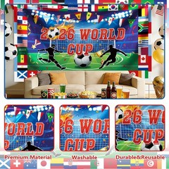 Versatile World Cup Backdrop: 71″ x 43″ Flag Design for Any Soccer Gathering