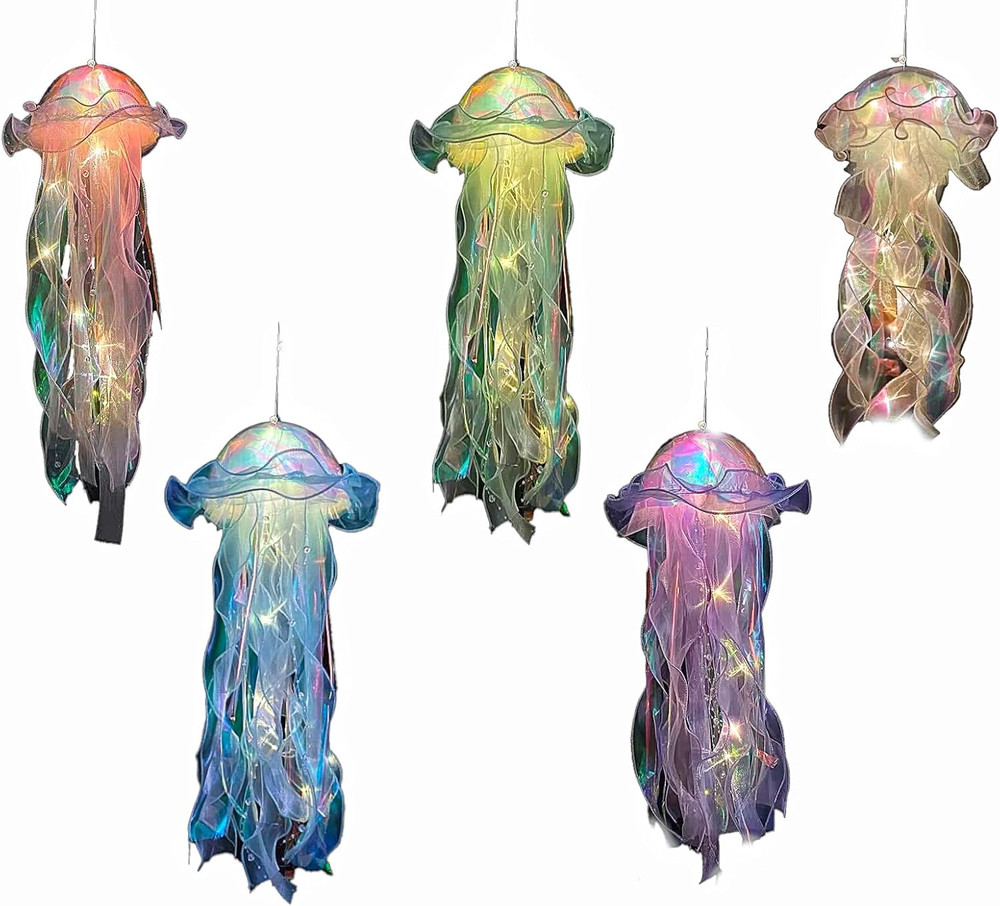 Jellyfish Hanging Decor,Room Decor, Set of 5,Under the Sea Party Decorations,Jel