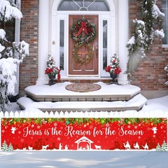 Large Christmas Banner Jesus Is the Reason for the Season Banner 8.2×1.6 ft C…