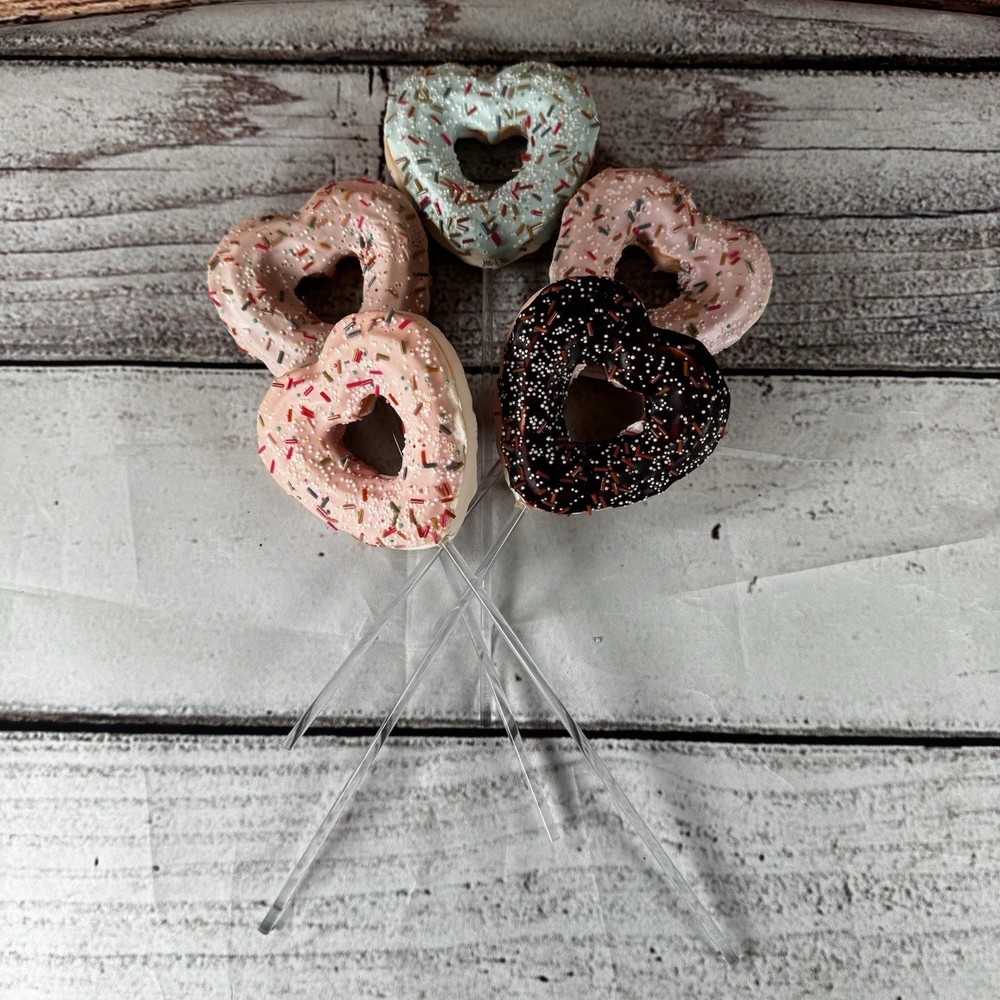 Donut on Stick Party Decoration – Soft Foam – 10” – Set of 5 – Assorted Colors