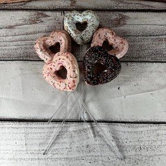 Donut on Stick Party Decoration – Soft Foam – 10” – Set of 5 – Assorted Colors