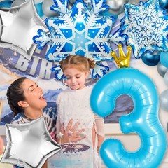 Frozen 4th Birthday Party Decorations Balloon, 40″ Elsa 4 Balloon with Crown …