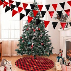 Red Black Party Decoration Metallic Fabric Triangle Pennant Banner
