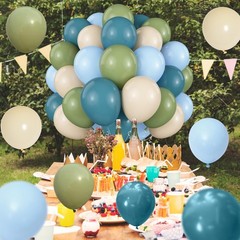 Sage Green Blue Balloons 60 Pcs 12 Inch Dusty Blue Sage Green Cream Balloons …