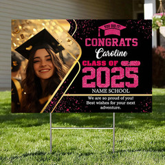 Custom Graduation Yard Sign With Photo, Senior Yard Signs Class Of 2025